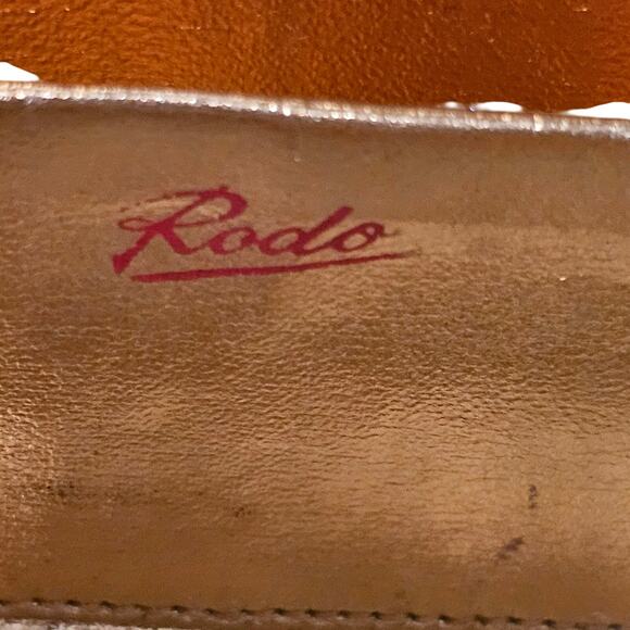 Vtg Rodo Gold Clutch Shoulder Bag with Crystal embellished closure Made in Italy - Picture 6 of 6